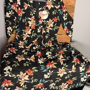 Hayden of Los Angeles  Black Dress with Floral Design